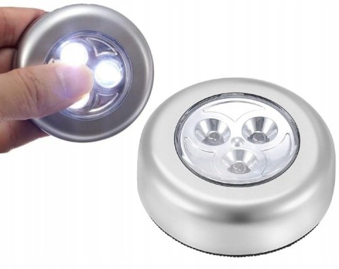 Lampka Dotykowa Samoprzylepna Na Baterie 3 LED