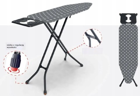DESKA DO PRASOWANIA 120x38cm PROMIS PKD50 STAR solidna z regulacją stabilności DESKA DO PRASOWANIA 120x38cm PROMIS PKD50 STAR solidna z regulacją stabilności
