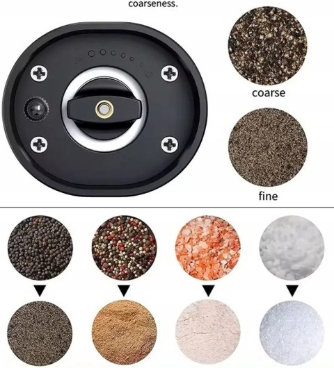 Elektryczny młynek do pieprzu soli przypraw Promis MP36 akumulatorowy ładowanie USB