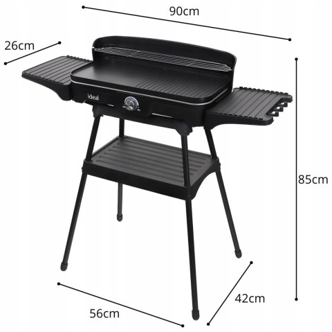 Grill elektryczny Ogrodowy Duży 5w1 Stojący Stołowy Składany Bezdymny ELDOM Grill elektryczny Ogrodowy Duży 5w1 Stojący Stołowy Składany Bezdymny ELDOM