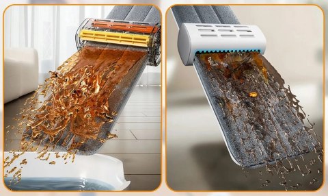 MOP z WYCISKACZEM z WIADREM SKŁADANYM ULTRAMOP Promis 4 w 1 PŁASKI OBROTOWY MS104