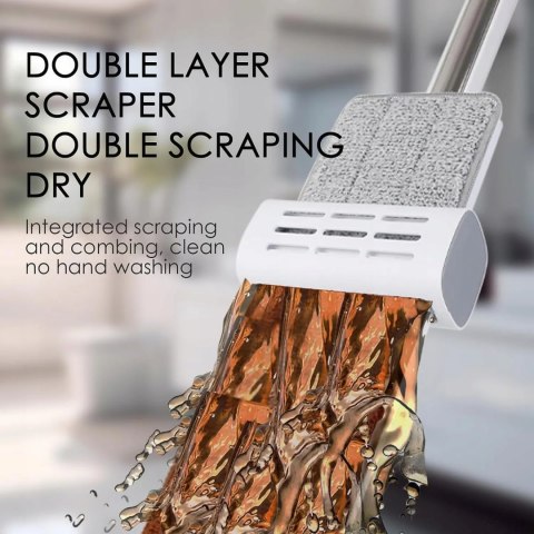 MOP z WYCISKACZEM z WIADREM SKŁADANYM ULTRAMOP Promis 4 w 1 PŁASKI OBROTOWY MS104