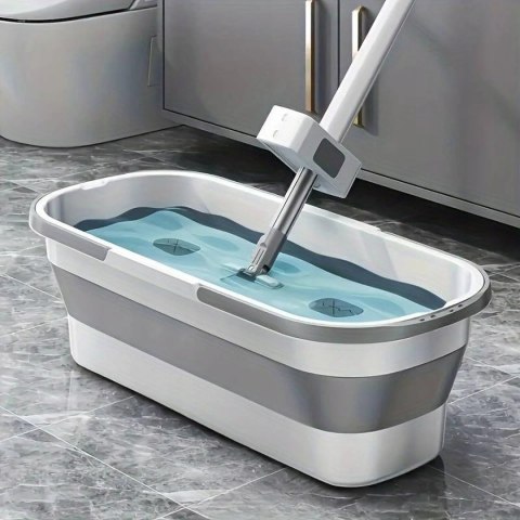 MOP z WYCISKACZEM z WIADREM SKŁADANYM ULTRAMOP Promis 4 w 1 PŁASKI OBROTOWY MS104