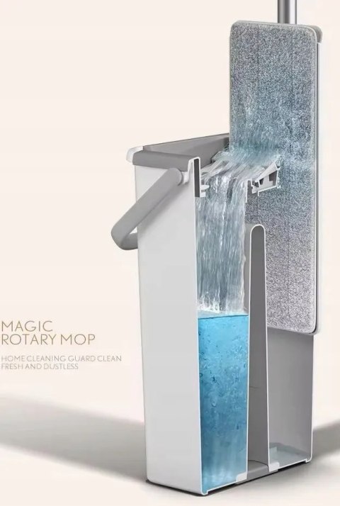 Mop Płaski Obrotowy z Wyciskaczem i Wiadrem Dwukomorowym Ultramop Promis MS106N