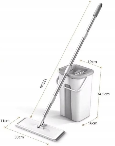 Mop Płaski Obrotowy z Wyciskaczem i Wiadrem Dwukomorowym Ultramop Promis MS106N