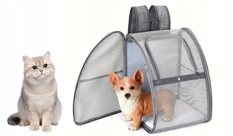 PLECAK TRANSPORTER TORBA DLA KOTA PSA Z SIATKI W PEŁNI WENTYLOWANY SKŁADANY