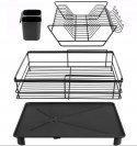 Suszarka do Naczyń Ociekacz PROMIS SR11 Duża z Odpływem Dwupoziomowa Czarna
