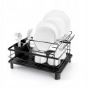 Suszarka do Naczyń Ociekacz PROMIS SR11 Duża z Odpływem Dwupoziomowa Czarna