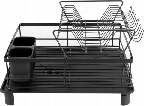Suszarka do Naczyń Ociekacz PROMIS SR11 Duża z Odpływem Dwupoziomowa Czarna