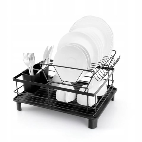 Suszarka do Naczyń Ociekacz PROMIS SR11 Duża z Odpływem Dwupoziomowa Czarna