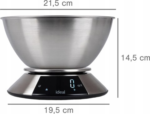 Waga kuchenna ELDOM elektroniczna z MISKĄ PRECYZYJNA DOTYKOWY PANEL LCD Waga kuchenna ELDOM elektroniczna z MISKĄ PRECYZYJNA DOTYKOWY PANEL LCD