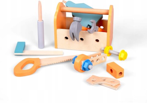 ZESTAW MAJSTERKOWICZA Duży drewniany warsztat IMADŁO SKRZYNKA NARZĘDZIA XXL