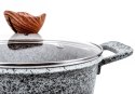 Zestaw komplet garnków GRANITOWYCH 8 el. INDUKCJA /GAZ KAMIEŃ do PIEKARNIKA