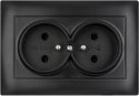 Gniazdo podwójne z uziemieniem VCX LC 16 Czarny