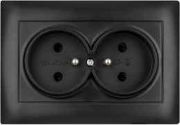 Gniazdo podwójne z uziemieniem VCX LC 16 Czarny