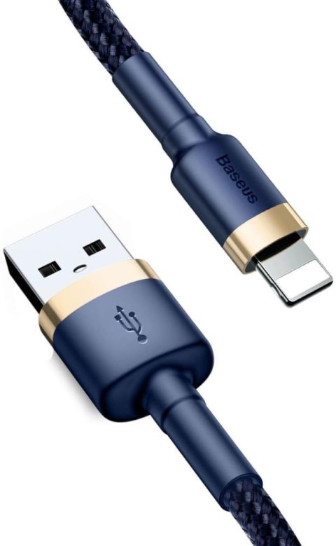 Kabel Baseus Cafule USB-A / Lightning 2.4A QC 3.0 1 m - niebiesko-złoty Kabel Baseus Cafule USB-A / Lightning 2.4A QC 3.0 1 m - niebiesko-złoty