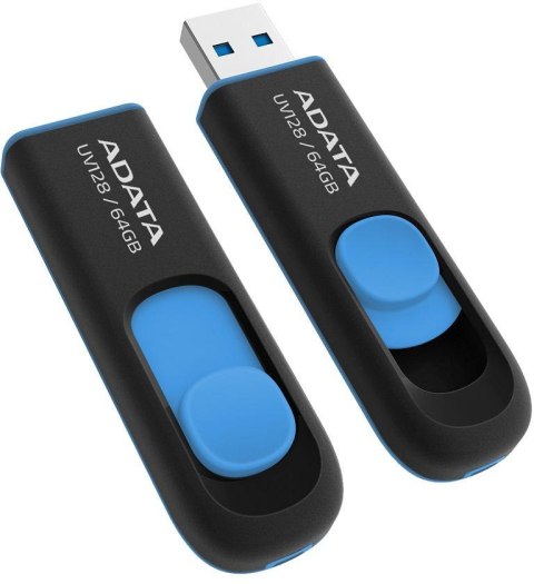 Adata Pendrive UV128 64GB USB 3.2 Gen1 czarno - niebieski