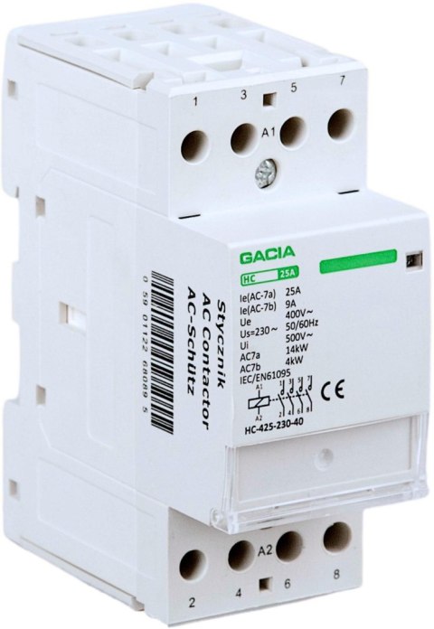 Stycznik modułowy 4 biegunowy VCX 2P/25A 4NO 230V Stycznik modułowy 4 biegunowy VCX 2P/25A 4NO 230V