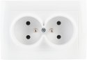 Gniazdo podwójne z uziemieniem VCX LC 16 Biały