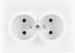 Gniazdo podwójne z uziemieniem VCX LC 16 Biały