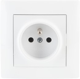 Gniazdo pojedyncze z uziemieniem VCX LC 13 Biały