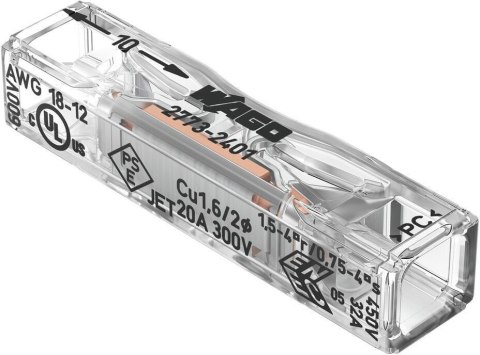 Szybkozłączka przelotowa uniwersalna LINKA/DRUT 2x 0,2-4mm2 WAGO 2773-2401 (Paczka 100szt.) Szybkozłączka przelotowa uniwersalna LINKA/DRUT 2x 0,2-4mm2 WAGO 2773-2401 (Paczka 100szt.)