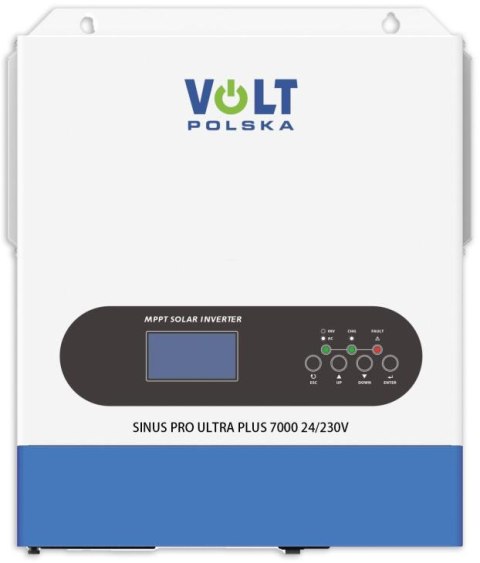 Przetwornica Inwerter solarny Volt Polska SinusPro ULTRA PLUS 7000 24/230V (3500/7000W) Wi-Fi + 100A MPPT (60-500V) Przetwornica Inwerter solarny Volt Polska SinusPro ULTRA PLUS 7000 24/230V (3500/7000W) Wi-Fi + 100A MPPT (60-500V)