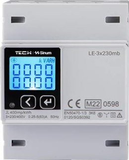 Trójfazowy dwukierunkowy licznik energii LE-3x230mb Tech sterowniki