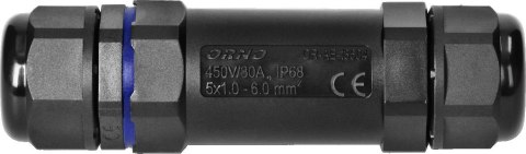 Konektor Mufa kablowa prosta M25 IP68, 5x6mm², 450V/30A OR-AE-13604