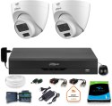 Zestaw monitoringu Dahua 2x kamera kopułkowa HAC-HDW1500CLQ-IL-A-0280B-S2 1TB IR 20m 5mp