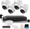 ZESTAW 4 Kamer IP Dahua 8mpx IPC-HDW1839T-A-IL-0280B-S6 + DYSK 1TB
