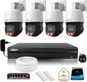 Zestaw monitoringu IP Dahua 4 kamery obrotowe 4MPx dysk 1TB