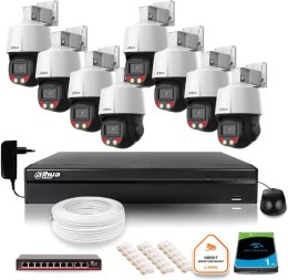Zestaw monitoringu IP Dahua 8f kamer obrotowych 4MPx dysk 1TB