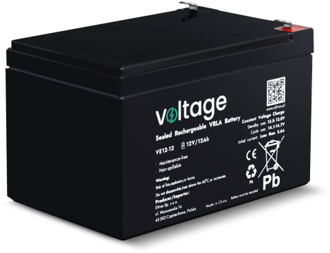 Akumulator AGM Voltage 12V 12Ah VE12-12 (Żywotność 6-9 lat)
