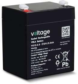 Akumulator AGM Voltage 12V 5Ah VE12-5.0 (Żywotność 6-9 lat)