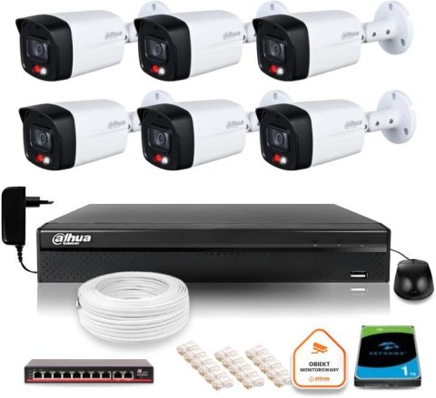 Zestaw monitoringu IP DAHUA 6 kamer IPC-HFW1439TL1-A-IL 4Mpx