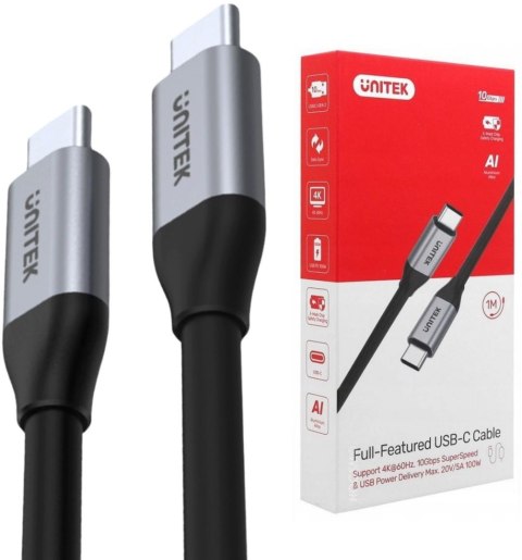 Kabel USB Unitek USB-C na USB-C 10Gbps 4K 60Hz 20V/5A