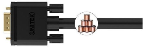 Kabel VGA Unitek Y-C511G Premium VGA HD15 M/M 1m