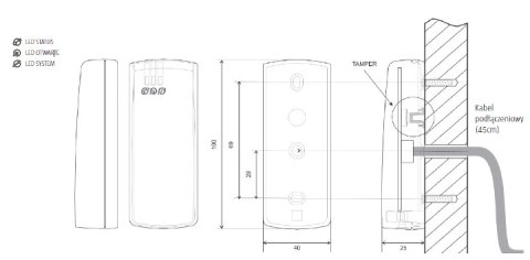 Czytnik zbliżeniowy ROGER PRT62EM