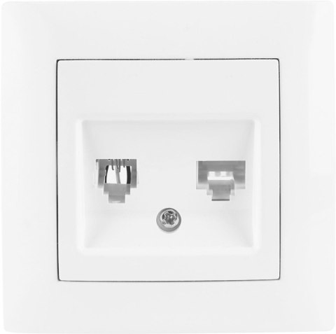 Gniazdo telefoniczno-komputerowe VCX LC 42 Biały