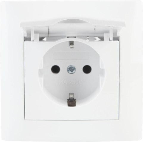 Gniazdo z klapką typ: schuko VCX LC 18 Biały