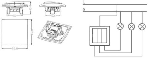 Łącznik potrójny VCX LC 17 Biały