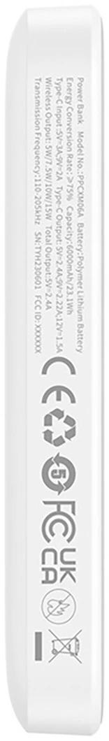Powerbank Baseus Magnetic Mini Air PPCXM06A 6000mAh MagSafe 15W PD QC 20W USB-C + kabel Powerbank Baseus Magnetic Mini Air PPCXM06A 6000mAh MagSafe 15W PD QC 20W USB-C + kabel