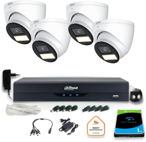 Zestaw monitoringu 4w1 Dahua 4 Kamery zewnętrzne FullHD z dyskiem Zestaw monitoringu 4w1 Dahua 4 Kamery zewnętrzne FullHD z dyskiem
