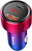Ładowarka samochodowa Baseus Magic Series PPS USB-C/USB-A 45W różowo-niebieska