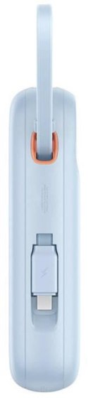 Powerbank Baseus QPow 2 10000mAh 30W z 2 wbudowanymi kablami USB-C - niebieski