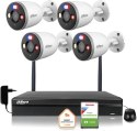 Zestaw monitoringu IP Dahua 4 Kamery WI-FI 5MPx 2K F5D-PV-0280B aktywne odtraszanie LED IR do 30m