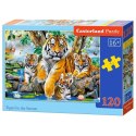 Puzzle 120el. tigers by stream CASTOR