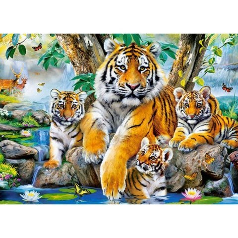 Puzzle 120el. tigers by stream CASTOR