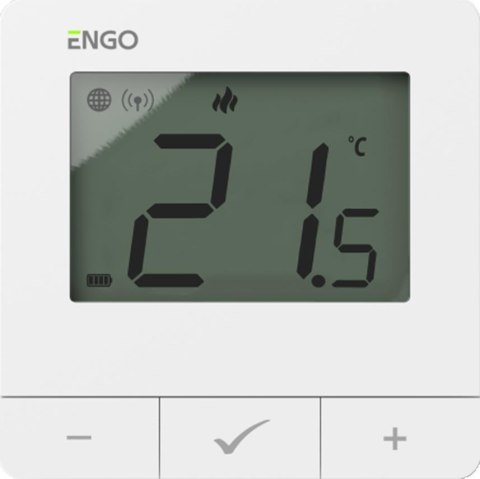 ENGO Controls E25-BATW - Regulator temperatury, bateryjny, biały, ZigBee/868MHz, natynkowy